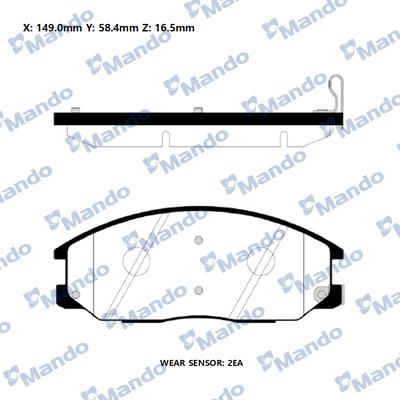 Mando RMPH27NS - Комплект спирачно феродо, дискови спирачки vvparts.bg