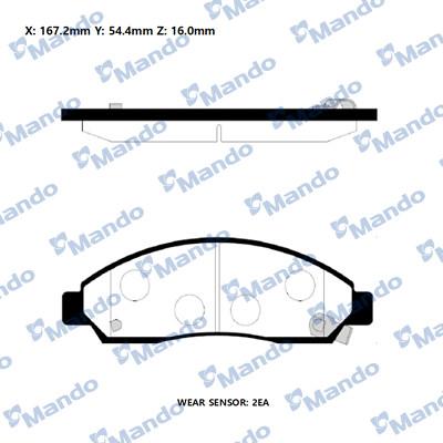 Mando RMPI03NS - Комплект спирачно феродо, дискови спирачки vvparts.bg