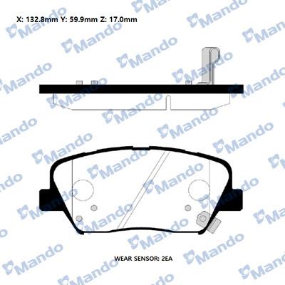 Mando RMPK43NS - Комплект спирачно феродо, дискови спирачки vvparts.bg