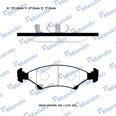 Mando RMPK05NS - Комплект спирачно феродо, дискови спирачки vvparts.bg