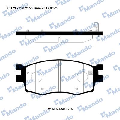 Mando RMPK29NS - Комплект спирачно феродо, дискови спирачки vvparts.bg