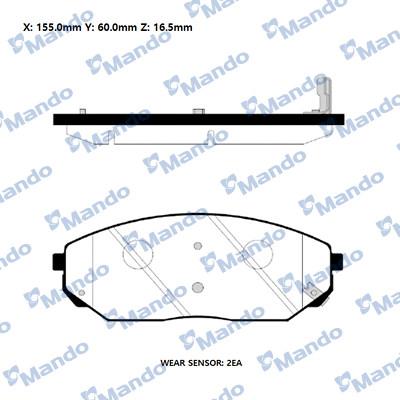 Mando RMPK20NS - Комплект спирачно феродо, дискови спирачки vvparts.bg