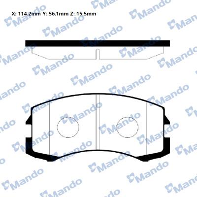 Mando RMPM02NS - Комплект спирачно феродо, дискови спирачки vvparts.bg