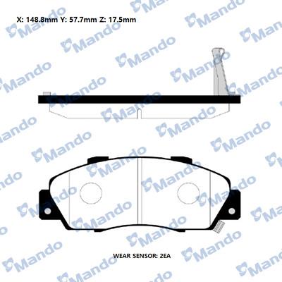 Mando RMPO03 - Комплект спирачно феродо, дискови спирачки vvparts.bg