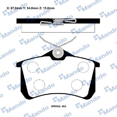 Mando RMPP04NS - Комплект спирачно феродо, дискови спирачки vvparts.bg