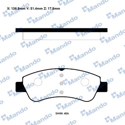 Mando RMPP05NS - Комплект спирачно феродо, дискови спирачки vvparts.bg