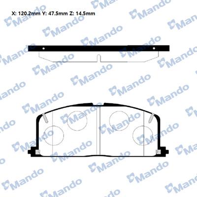 Mando RMPT01NS - Комплект спирачно феродо, дискови спирачки vvparts.bg