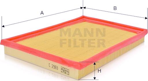 Mann-Filter C 2969 - Въздушен филтър vvparts.bg