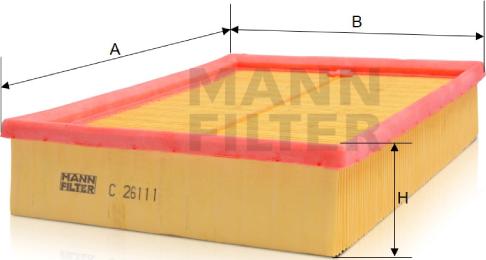 Mann-Filter C 26 111 - Въздушен филтър vvparts.bg