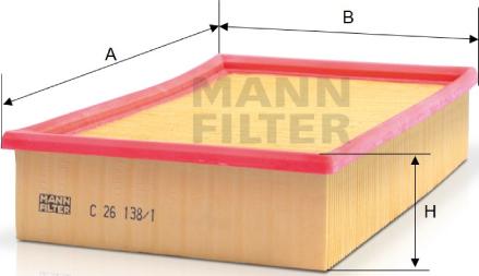 Mann-Filter C 26 138/1 - Въздушен филтър vvparts.bg