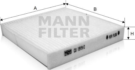 Mann-Filter CU 1919/2 - Филтър купе (поленов филтър) vvparts.bg