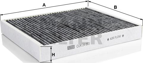 Mann-Filter CUK 24 003 - Филтър купе (поленов филтър) vvparts.bg