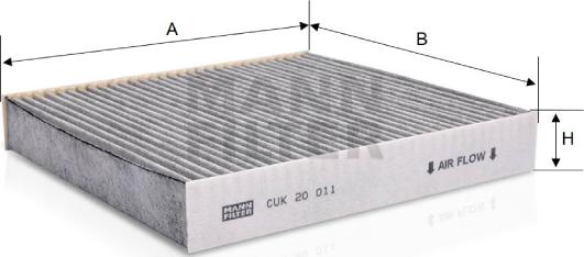 Mann-Filter CUK 20 011 - Филтър купе (поленов филтър) vvparts.bg