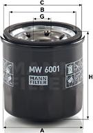 Mann-Filter MW 6001 - Маслен филтър vvparts.bg