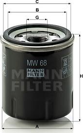 Mann-Filter MW 68 - Маслен филтър vvparts.bg