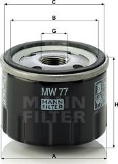 Mann-Filter MW 77 - Маслен филтър vvparts.bg