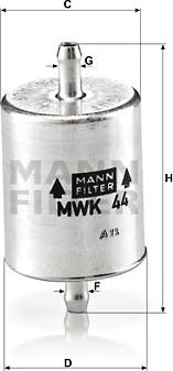 Mann-Filter MWK 44 - Горивен филтър vvparts.bg