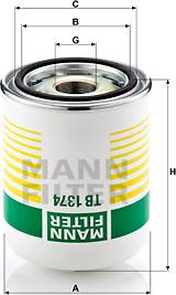 Mann-Filter TB 1374 x - Пълнител-изсушител на въздуха, пневматична система vvparts.bg