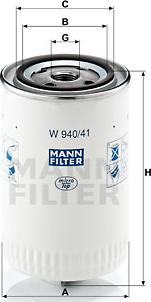 Mann-Filter W 940/41 - Филтър, работна хидравлика vvparts.bg