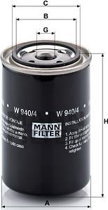 Mann-Filter W 940/4 - Маслен филтър vvparts.bg