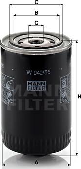 Mann-Filter W 940/55 - Маслен филтър vvparts.bg