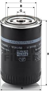 Mann-Filter W 940/50 - Маслен филтър vvparts.bg