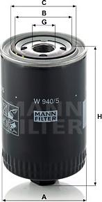 Mann-Filter W 940/5 - Маслен филтър vvparts.bg