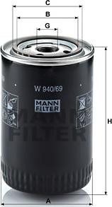 Mann-Filter W 940/69 - Маслен филтър vvparts.bg