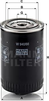 Mann-Filter W 940/66 - Маслен филтър vvparts.bg