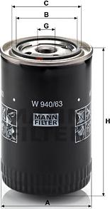 Mann-Filter W 940/63 - Маслен филтър vvparts.bg