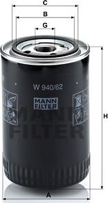 Mann-Filter W 940/62 - Маслен филтър vvparts.bg