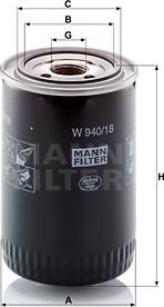 Mann-Filter W 940/18 - Маслен филтър vvparts.bg