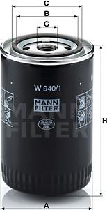 Mann-Filter W 940/1 - Маслен филтър vvparts.bg