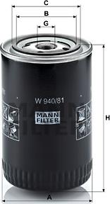 Mann-Filter W 940/81 - Маслен филтър vvparts.bg