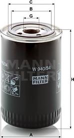 Mann-Filter W 940/34 - Маслен филтър vvparts.bg