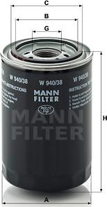 Mann-Filter W 940/38 - Маслен филтър vvparts.bg