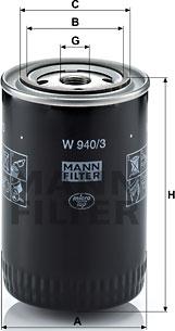 Mann-Filter W 940/3 - Маслен филтър vvparts.bg