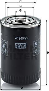 Mann-Filter W 940/29 - Маслен филтър vvparts.bg