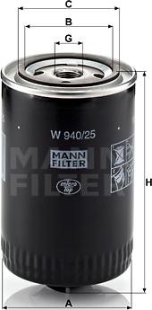 Mann-Filter W 940/25 - Маслен филтър vvparts.bg