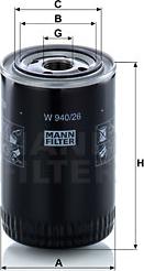 Mann-Filter W 940/26 - Маслен филтър vvparts.bg