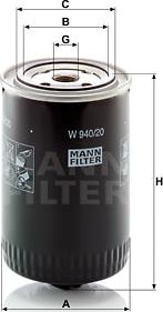 Mann-Filter W 940/20 - Маслен филтър vvparts.bg