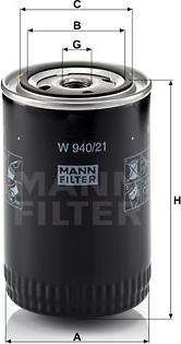 Mann-Filter W 940/21 - Маслен филтър vvparts.bg