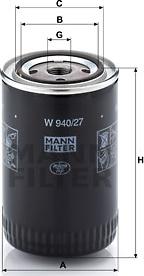 Mann-Filter W 940/27 - Маслен филтър vvparts.bg