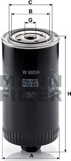 Mann-Filter W 950/4 - Маслен филтър vvparts.bg