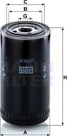 Mann-Filter W 950/17 - Маслен филтър vvparts.bg