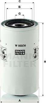 Mann-Filter W 950/36 - Маслен филтър vvparts.bg