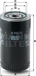 Mann-Filter W 950/22 - Маслен филтър vvparts.bg