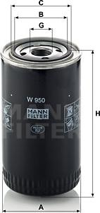 Mann-Filter W 950 - Маслен филтър vvparts.bg