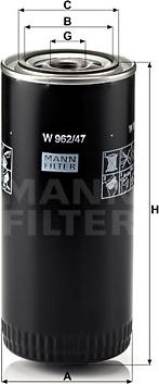 Mann-Filter W 962/47 - Маслен филтър vvparts.bg