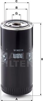 Mann-Filter W 962/14 - Маслен филтър vvparts.bg